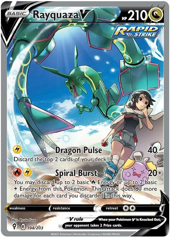 Rayquaza V - Evolving Skies Card - 194/203