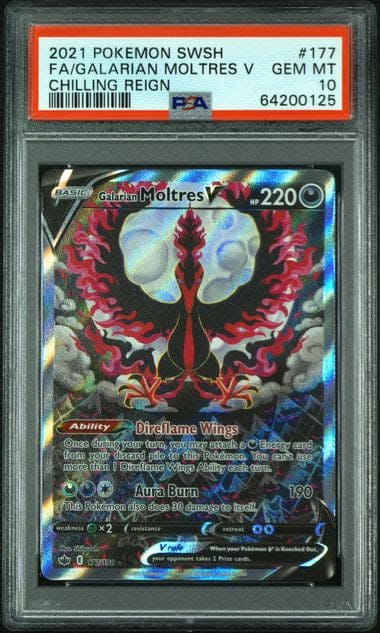 Galarian Moltres V ALT ART - Chilling reign (2021) - PSA 10
