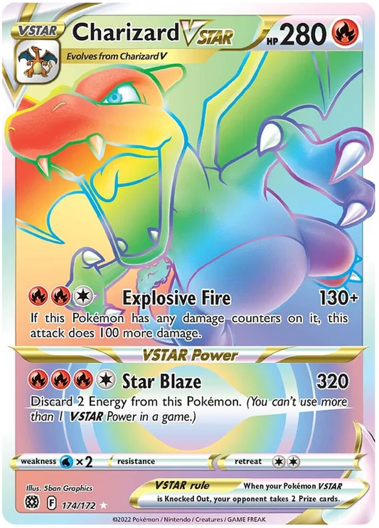 Charizard Vstar - Brilliant Stars - 174/172 - Rainbow Rare