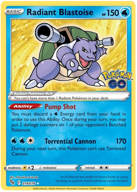 Radiant Blastoise - Pokémon Go - 18/78
